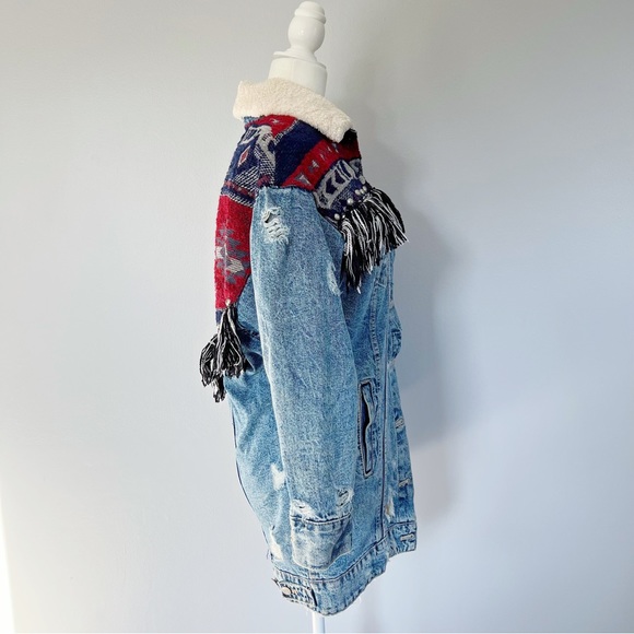 Zara Denimwear Aztec Fringe Jacket - Picture 8 of 13